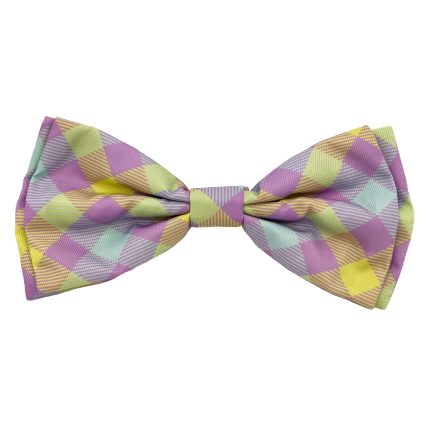 Lavender Lemon Check Bow Tie